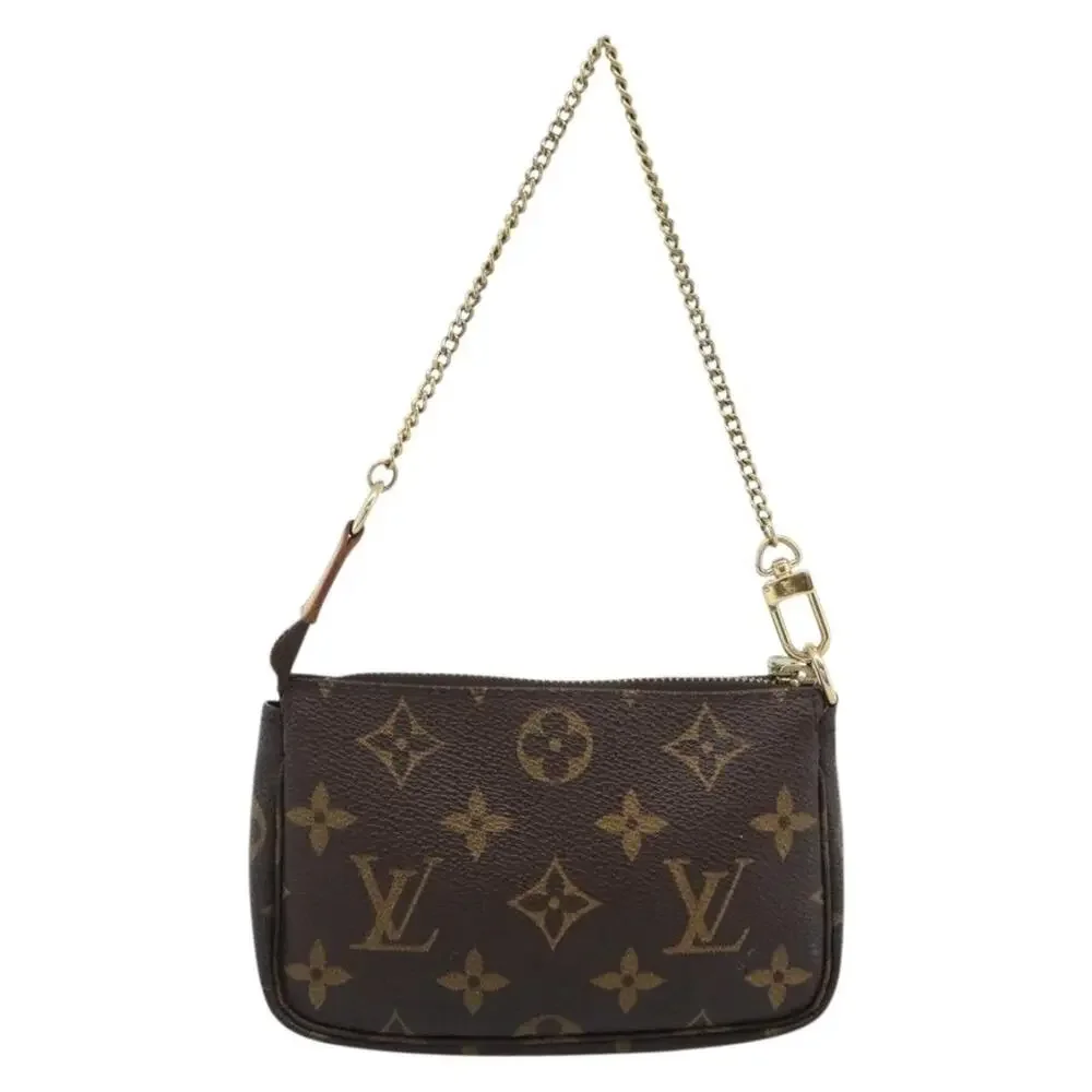 Louis Vuitton Monogram Mini Pochette Accessoires Pouch Brown